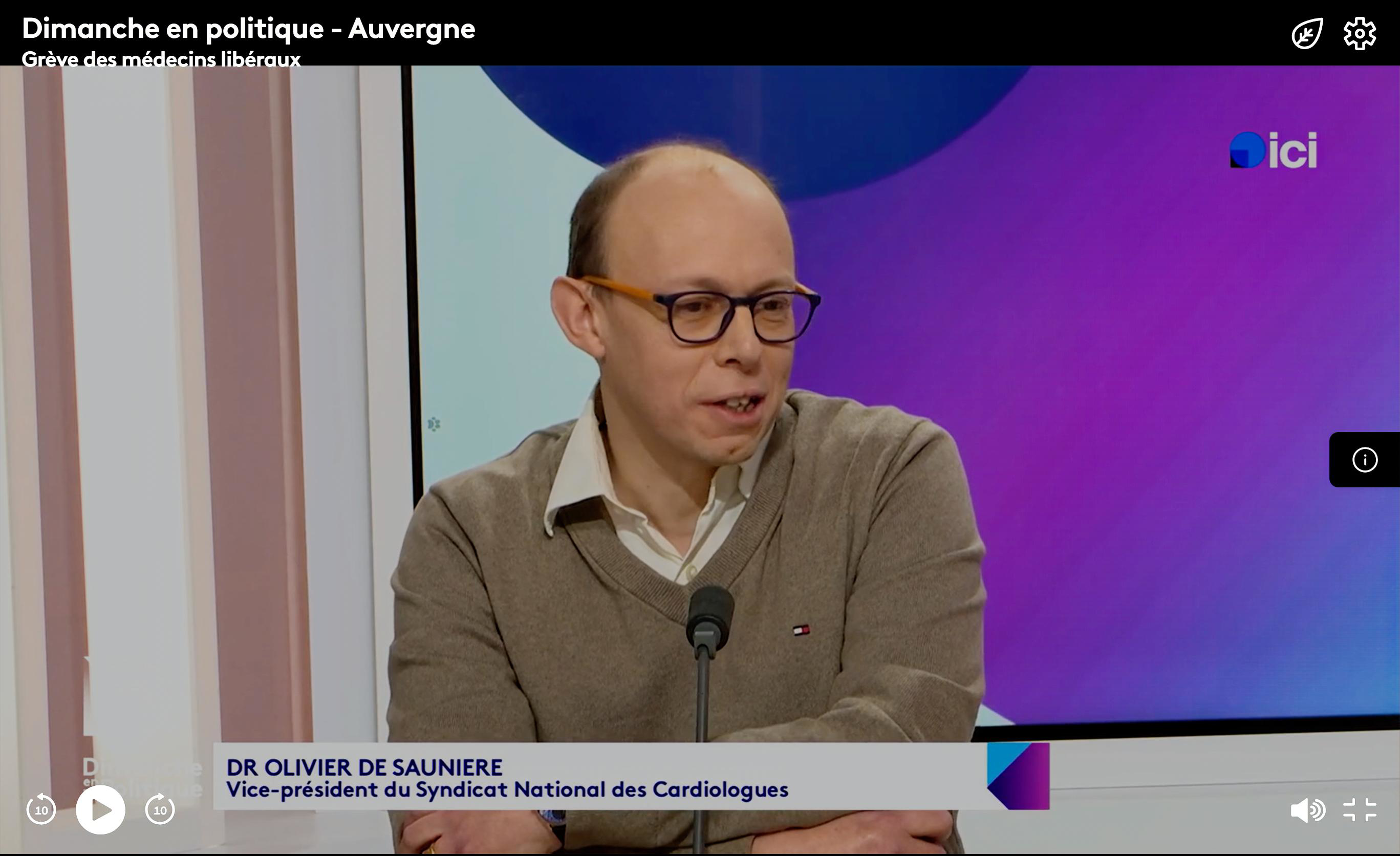 Dr Olivier de Saunière sur France 3 Auvergne