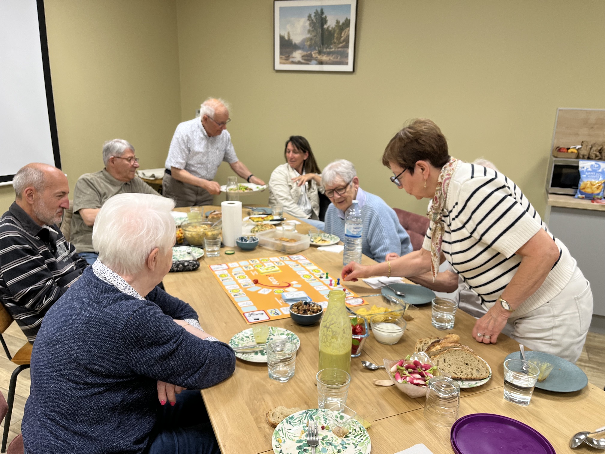 Un moment convivial autour d'un jeux de l'oie